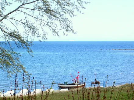 Ausblick vom Balkon Objektnr. 402222-01 in Richtung Süden / Granitz auf die Ostsee