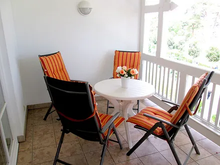 ... Blick auf den Balkon