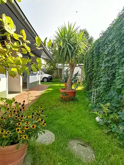 Blick auf den Innenhof und die Terrassen von Hiddensee und Rügen