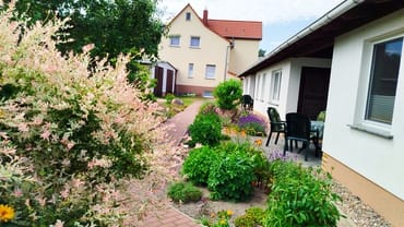 Blick zum Wohnhaus