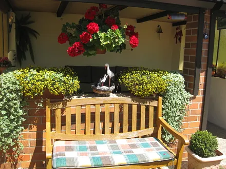 Überdachte Sitzecke