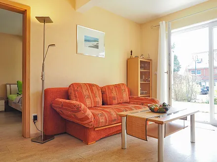 das Sofa läßt sich schnell als zusätzliche Schlafgelegenheit umfunktionieren