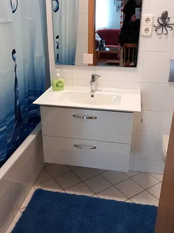 Badezimmer mit Wanne, Dusche und WC