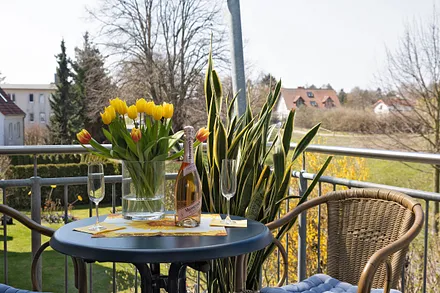 Balkon in Süd-West-Richtung  