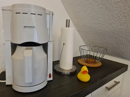Frühstücksküche mit Kaffeemaschine Fewo Seemöwe Ahlbeck