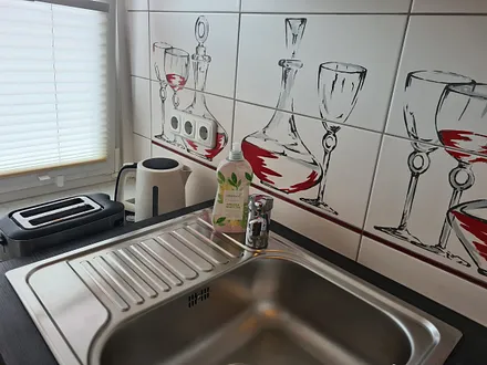 Frühstücksküche mit Wasserkocher und Toaster Fewo Seemöwe Ahlbeck