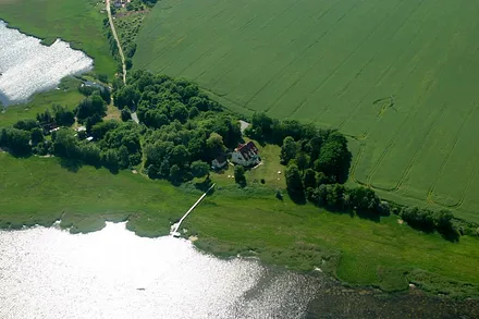 Blick aus dem Flugzeug auf Gut Grubnow