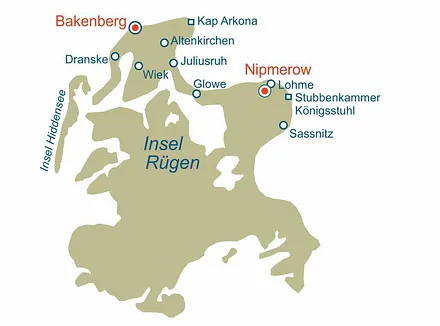 Unsere beiden Standorte auf Rügen.