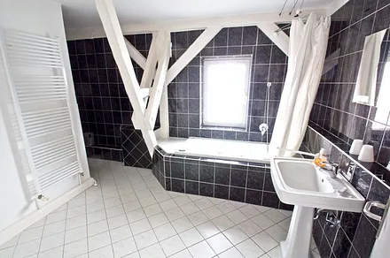 Fewo Rauchschwalbe: modernes Bad (ca. 11 m²) mit Whirlpool-Wanne