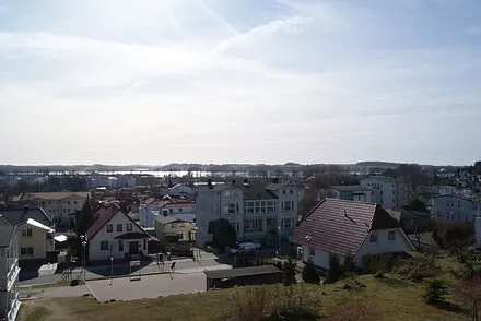 Blick von der Ferienwohnung über Sellin/auf den Selliner See
