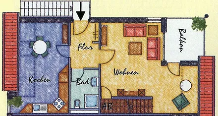 Grundriss des unteren Geschosses