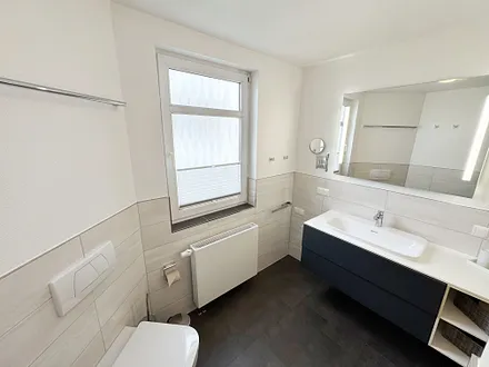 modernes Badezimmer mit Dusche und Waschplatz