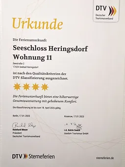 Sterneurkunde des Deutschen Tourismusverbandes
