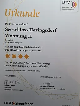 Sterneurkunde des Deutschen Tourismusverbandes