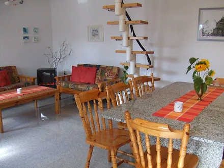 Gewendelte Spartreppe zu den oberen Räumen