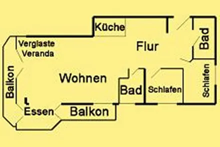 Grundriß der Wohnung (80 qm)