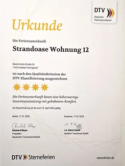 Sterneurkunde des Deutschen Tourismusverbandes