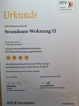 Sterneurkunde des Deutschen Tourismusverbandes
