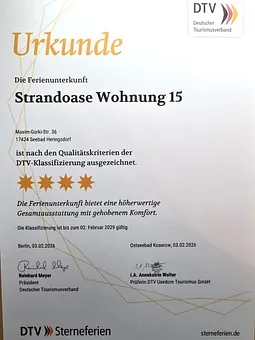 Sterneurkunde des Deutschen Tourismusverbandes