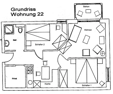 Grundriss der Wohnung
