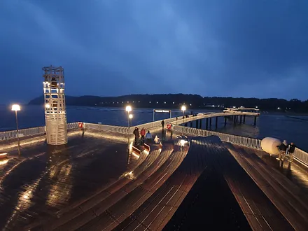Seebrücke bei Nacht