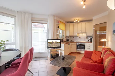 Sitzecke mit ausklappbarem Schlafcouch