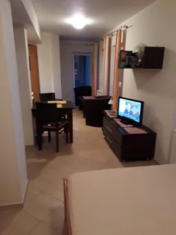 Gesamtansicht kombinierter Wohn-/Schlafraum