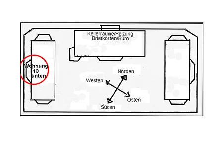 Lage der Ferienwohnung 13 in der Ferienanlage "Reethaus Boddenblick"
