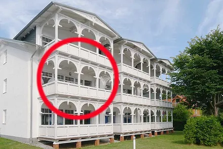 Lage der Ferienwohnung 15 in der Strandresidenz Juliusruh, Haus II