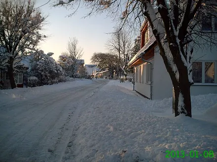 unsere Straße im Winter