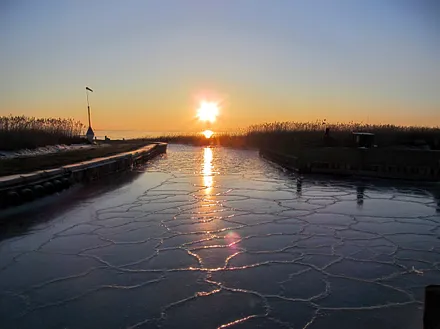 Sonnenuntergang am Achterwasser