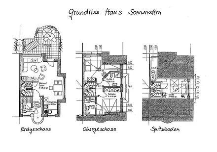 Grundrisse (Spitzboden anders möbliert)