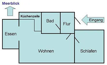 Im Appartment steht Ihnen ein WLAN-Anschluß kostenfrei zur Verfügung. Die Ferienwohnung liegt im Hochparterre.