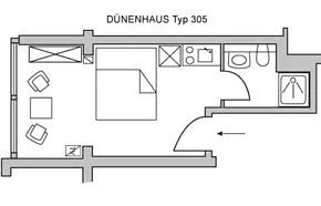 Das Appartement D305 Typ D305 ist unsere kleinste Einheit.