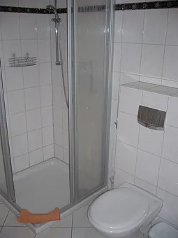 Dusche + WC mit Fenster