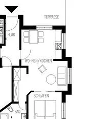 Grundriss Ferienwohnung 2 - Villa Amelie - Binz auf Rügen