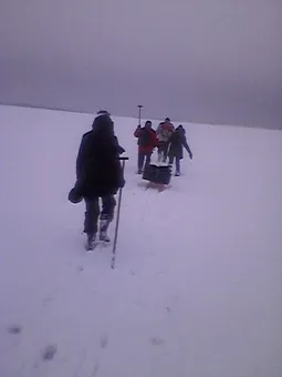 Boddenüberquerrung im Winter