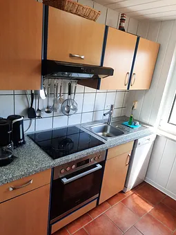 Einbauküche mit Herd,Kühlschrank mit Gefrierschrank,Backofen