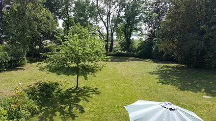 Blick von der Terrasse zum Stettiner Haff