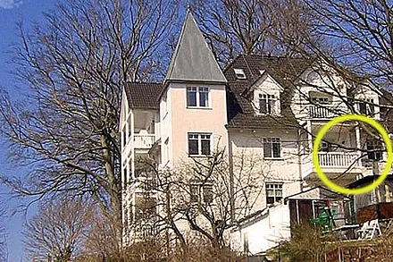 Lage der Ferienwohnung 17 in der Parkresidenz Concordia