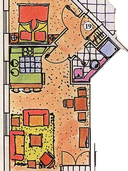 Grundriss der Wohnung 19