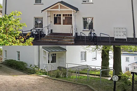 Fahrradbügel Eingang Haus I und Haus II