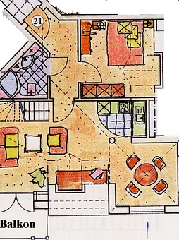 Grundriss ohne Galerie mit 2. Schlafzimmer