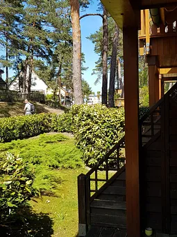 Blick von der Terrasse Richtung Strand