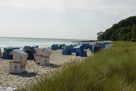 Der Badestrand in Thiessow (mit und ohne Strandkörbe)