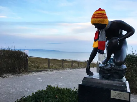 Der Strand von Binz im Winter.