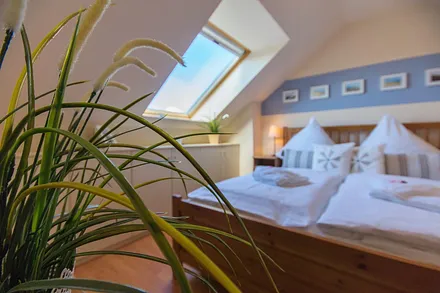 Blick ins Schlafzimmer