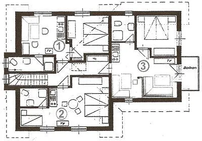Grundriss der Wohnungen im OG