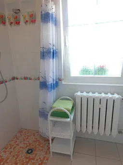 Badezimmer mit ebenerdiger Dusche