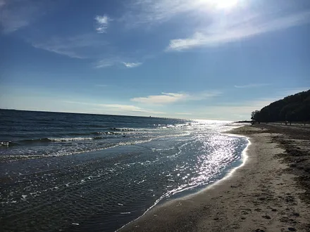 der lange Sandstrand von Thiessow